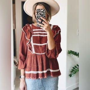 boho style blouse!  beautiful autumn color! very romantic